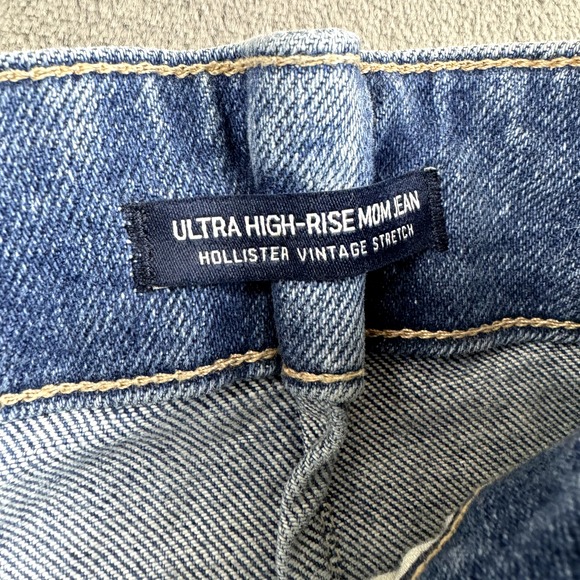 Hollister Jeans Womens Size 7 Ultra High Rise Mom Tapered Belted 27" Paper Bag - Picture 9 of 12